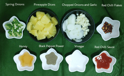 Honey Chilli Pineapple Ingredients